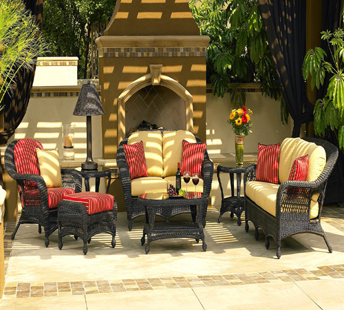 Clinton Casual Patio And Fireplace, Charleston Outdoor Wicker Furniture